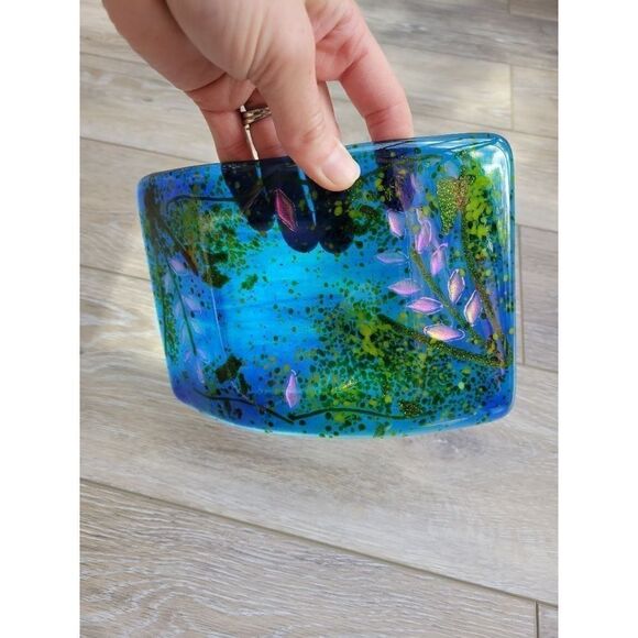 Laura Mendola BLUE GLASS SINGLE CANDLE HOLDER  made in Alaska - Picture 4 of 16